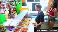 Play The girl has crumbs at the store and he takes out his cock and makes her suck his cock