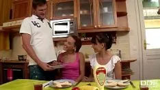 Play A competent hunk fucks two happy whores