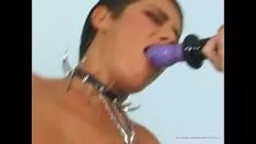 Play Skinny brunette sucking this guy's dick