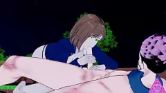 Reproduzir Nobara Kugisaki de Jujutsu Kaisen em um encontro hentai: boquete quente, handjob e ação de gozada