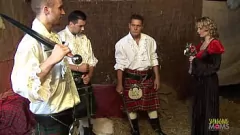 Play Three Horny Guys Give It to the Stocking-Clad MILF in a Rough DP Foursome